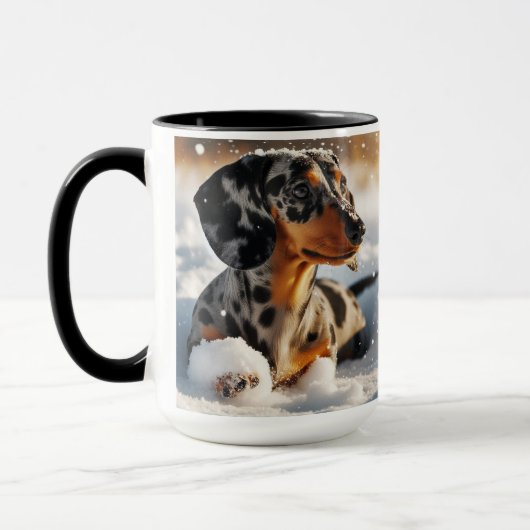 Dappshund Christmas Coffee Mug Cup (Gauche)