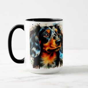 Dappy Dachshund Christmas Café Mug
