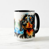 Dappy Dachshund Christmas Café Mug (Devant droit)