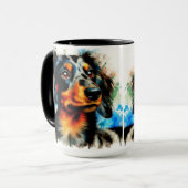 Dappy Dachshund Christmas Café Mug (Devant gauche)