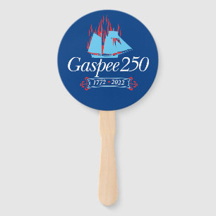DAR Gaspee250 - Cursief Logo op blauw handventilat Handwaaier