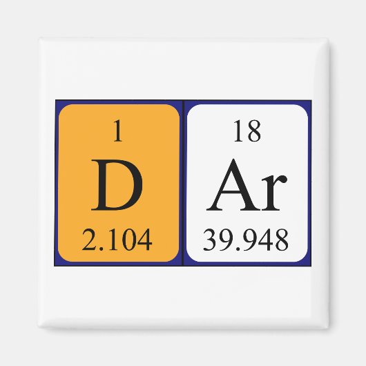 Dar periodiek table name magnet magneet (Voorkant)