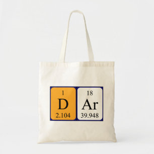 Dar periodieke lijstnaam canvas tas