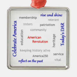 DAR Word Cloud Metalen Ornament