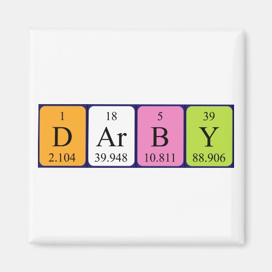 Darby periodieke table name magnet magneet (Voorkant)