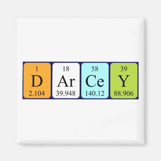 Darcey periodieke table name magnet magneet (Voorkant)