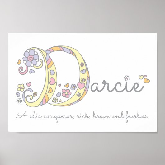 Darcie lettre D nom signifiant affiche d'art pour  (Devant)