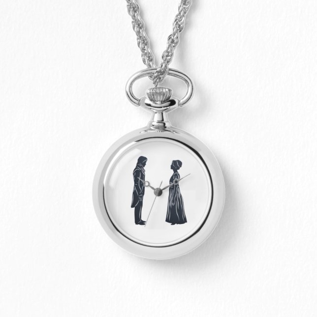 Darcy and Elizabeth Silhouette Horloge (Voorkant)