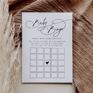 DARCY Black White Baby Baby shower Bingo Carte de 