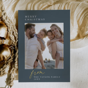 DARCY Blue Folie Familiefoto Kerst Feestdagenkaart