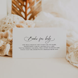 DARCY Boho Zwart Wit Baby shower Boeken voor Baby Informatiekaartje