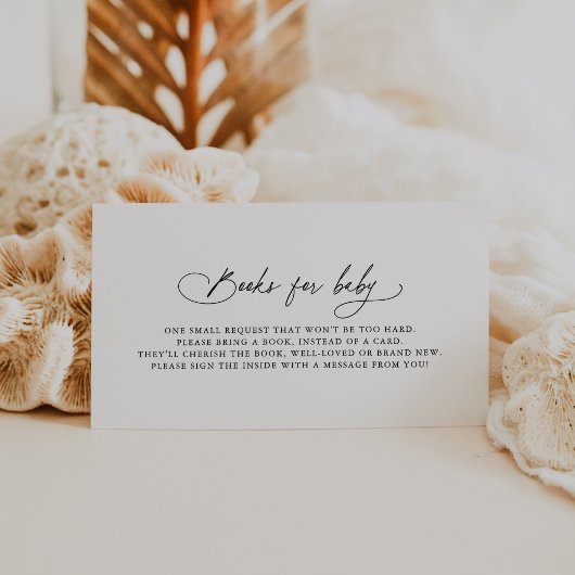 DARCY Boho Zwart Wit Baby shower Boeken voor Baby Informatiekaartje