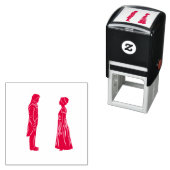 Darcy & Elizabeth Silhouette Zelfinktende Stempel (In situ)