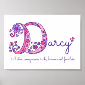 Darcy initiële D doedelkunst naam betekenis Poster (Voorkant)