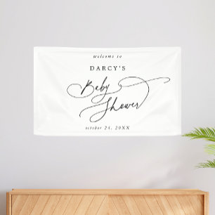 DARCY Minimalist Unique Zwart Wit Baby shower Spandoek