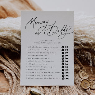 DARCY Raad wie mama papa Baby shower spel Kaart