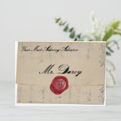 Darcy Regency Love Letter Invitation Kaart (Staand voorkant)