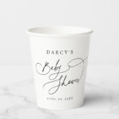 DARCY Unique Classic Boho Zwart Wit Baby shower Papieren Bekers (Achterkant)