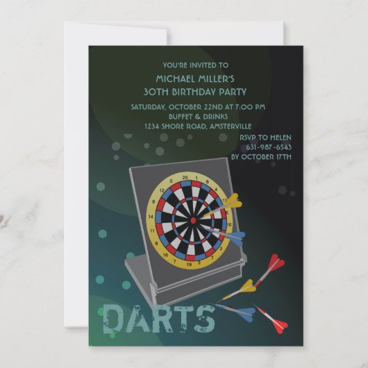 Dards de sport - invitation (Devant)