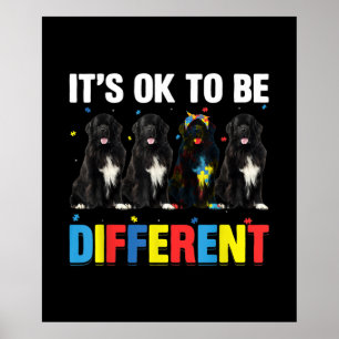 Dare om anders te zijn Funny Newfie Cute Newfi Poster