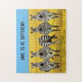 Dare om anders te zijn! Zebra Jigzaag Puzzle Legpuzzel (Verticaal)
