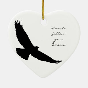 Dare om je Dream Hawk Silhouette te volgen Keramisch Ornament
