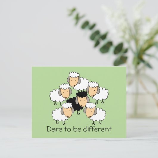 Dare to be Different Black Sheep Briefkaart (Staand voorkant)