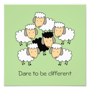 Dare to be Different Black Sheep Foto Afdruk