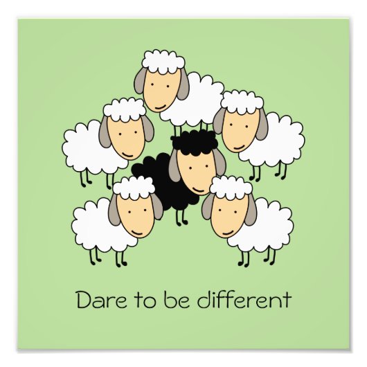 Dare to be Different Black Sheep Foto Afdruk (Voorkant)