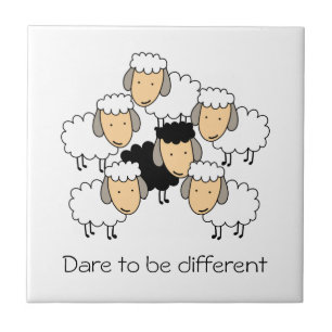 Dare to be Different Black Sheep Tegeltje