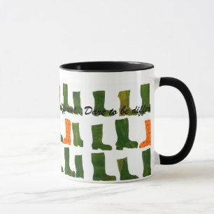 'Dare to be Different' Groene en Oranje Boots Mok