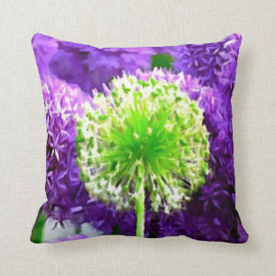 Dare to be Different Lime Green Purple Flowers Kussen