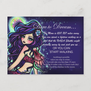 "Dare to Dream" Inspirerend Fantasy Fairy Art Briefkaart