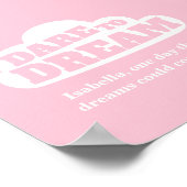 Dare to dromen roze witte kwekerij poster (Hoek)