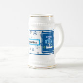 Dare to Fly Mug – Blue Floral Inspirational Patter (Devant droit)
