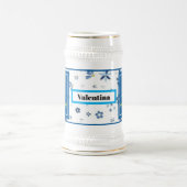 Dare to Fly Mug – Blue Floral Inspirational Patter (Centre)