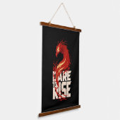 Dare to Rise – Phoenix-Inspired Motivational Hangend Wandkleed (Gebogen)