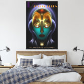 Daria Cyborg Queen Canvas Print (Insitu (Slaapkamer))