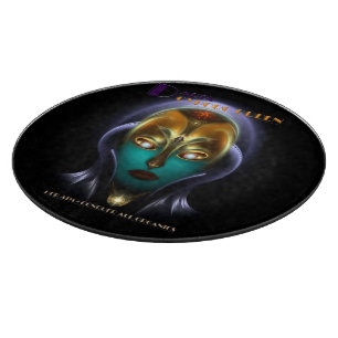 Daria Cyborg Queen Round Glass Cutting Board Snijplank