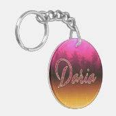 Daria Prénom Golden pink Porte-clés (Devant gauche)