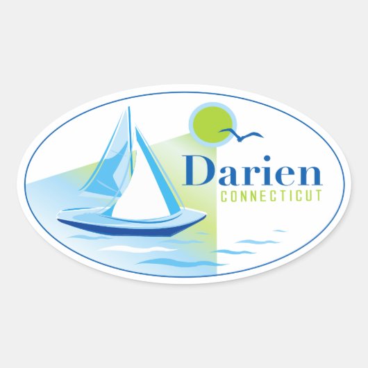 Darien, CT, Sticker pour voilier (Devant)