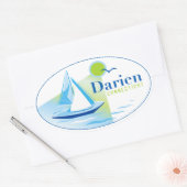 Darien, CT, Sticker pour voilier (Enveloppe)