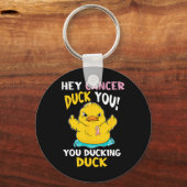 Daring Duckie - Borstkanker Krijger Sleutelhanger (Voorkant)