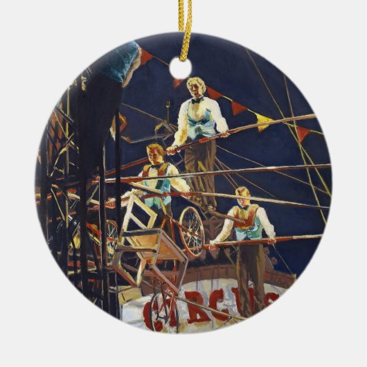 Daring Flying Wallendas Trapeze Circus Act Keramisch Ornament (Voorkant)