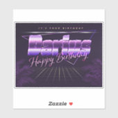 Darius Nom Prénom lila retro Sticker (Feuille)