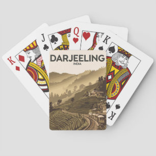 Darjeeling Indische Illustratie Reizen Art Vintage Pokerkaarten