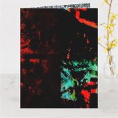 Dark abstract Folded Greeting Card,Orange dark  Kaart (Gele Bloem)