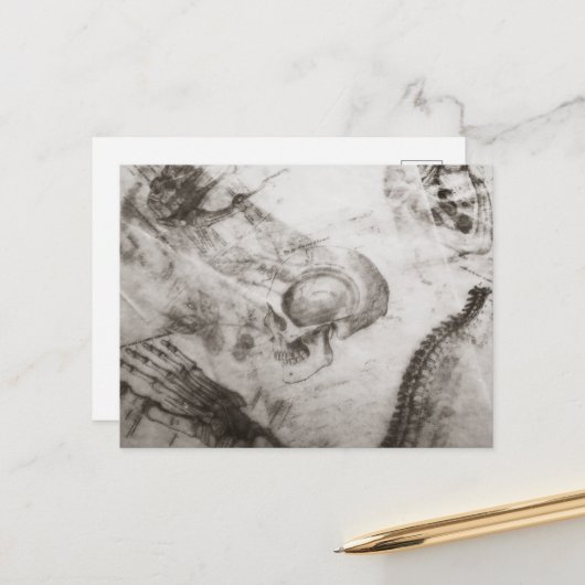 Dark Academia anatomie Briefkaart (Voorkant / Achterkant in situ)