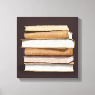 Dark Academia Antique Books Canvas Afdruk