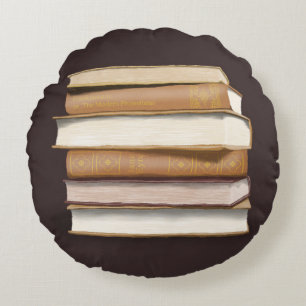 Dark Academia Antique Books Rond Kussen